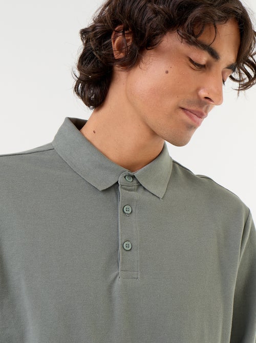 Polo van piquéstof met lange mouwen - Kiabi Polo van piquéstof met lange mouwen - Kiabi