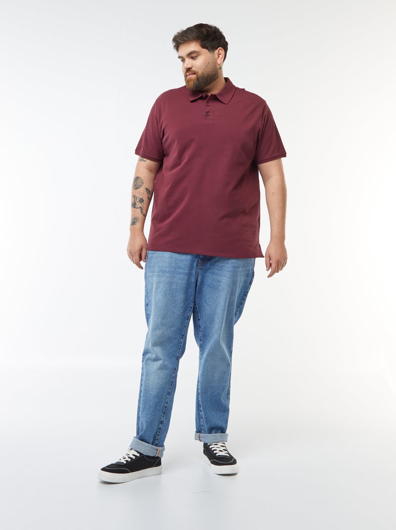 Polo van piquéstof Rood - Kiabi