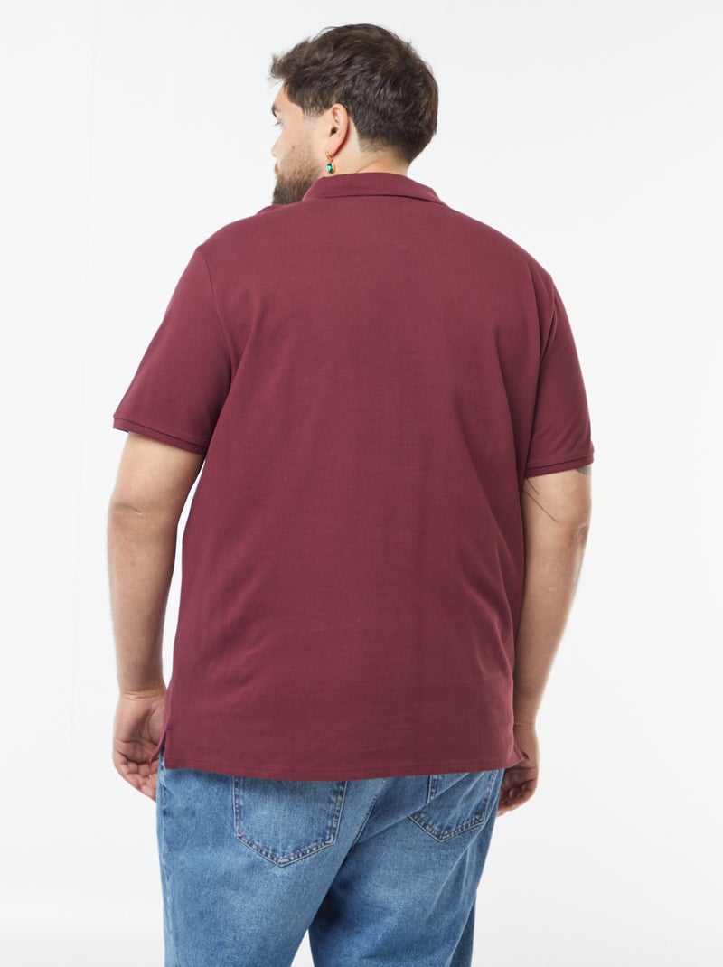 Polo van piquéstof Rood - Kiabi