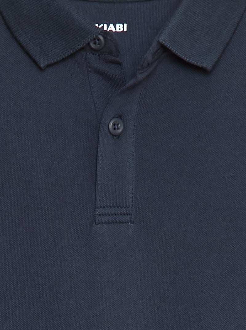 Polo van piquétricot met lange mouwen Blauw - Kiabi