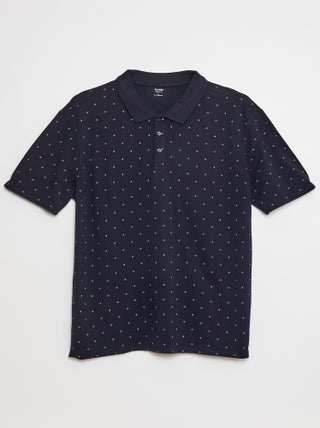 Polo van piquétricot met print