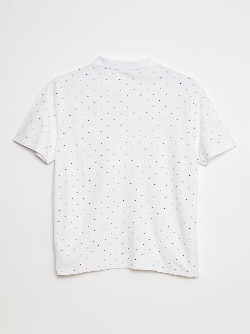 Polo van piquétricot met print WIT - Kiabi