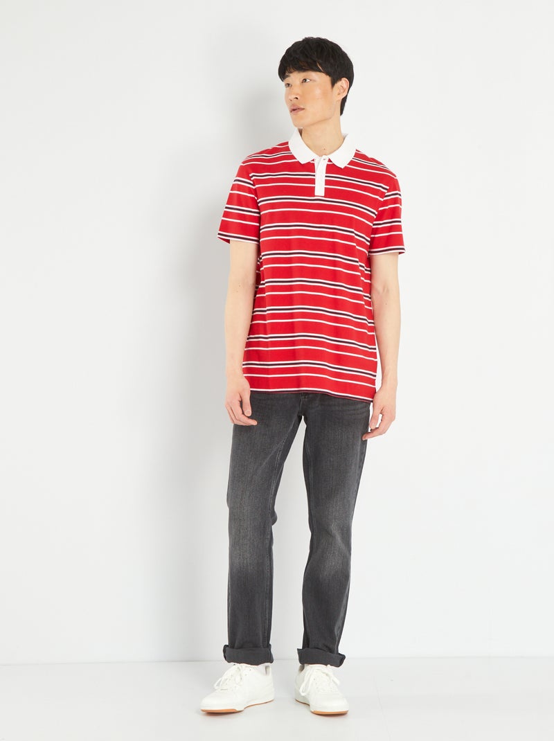 Polo van piquétricot ROOD - Kiabi