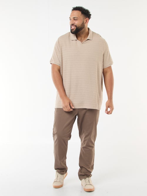 Polo van stretchkatoen met korte mouwen - Kiabi