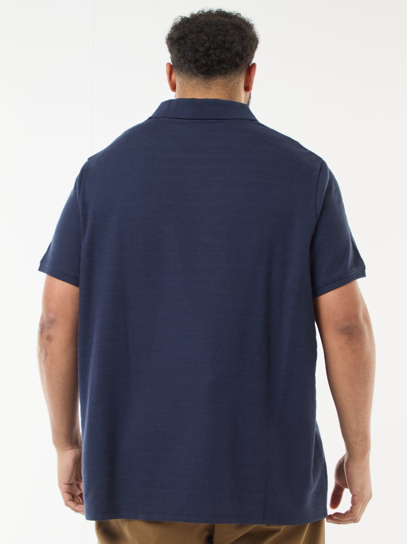 Polo van stretchkatoen met korte mouwen Blauw - Kiabi