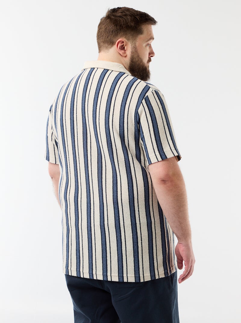 Polo van tricotstof met korte mouwen Blauw - Kiabi