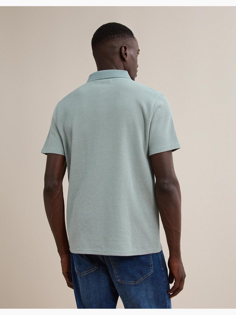 Polo Wafel, MO Fashion Blauw - Kiabi