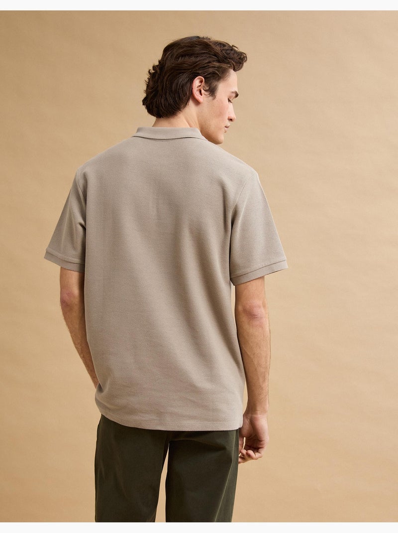 Polo zippé, MO Fashion Beige - Kiabi