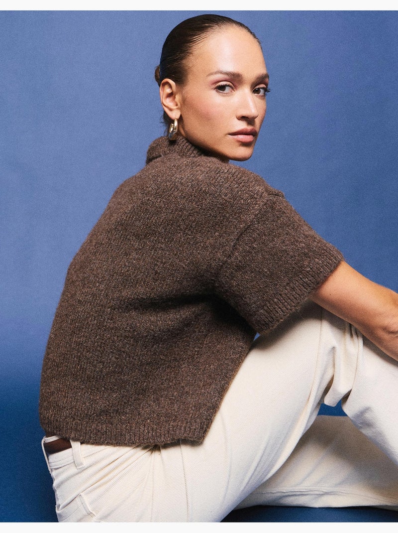 Polokraag trui, mo fashion Bruin - Kiabi