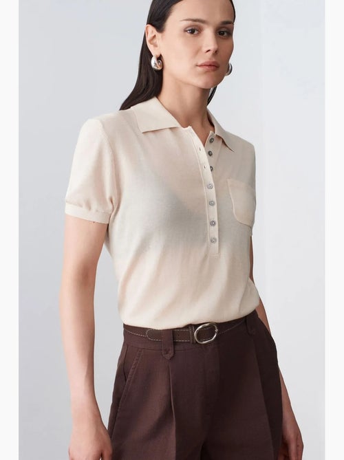 Poloshirt gebreid aansluitend dilvin - Kiabi