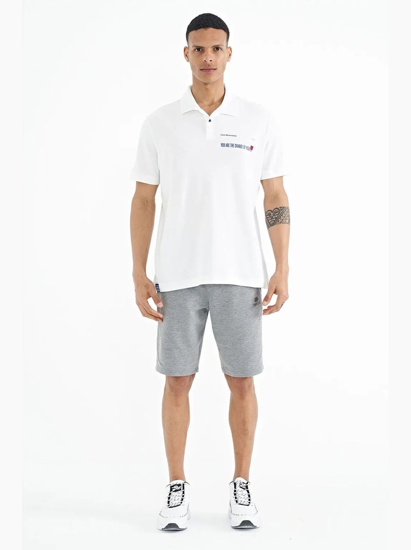 Poloshirt katoen met tekstprint tommy Wit - Kiabi