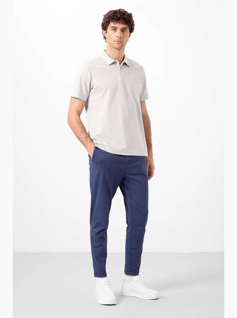Poloshirt katoen stretch tommy Lichtgrijs - Kiabi