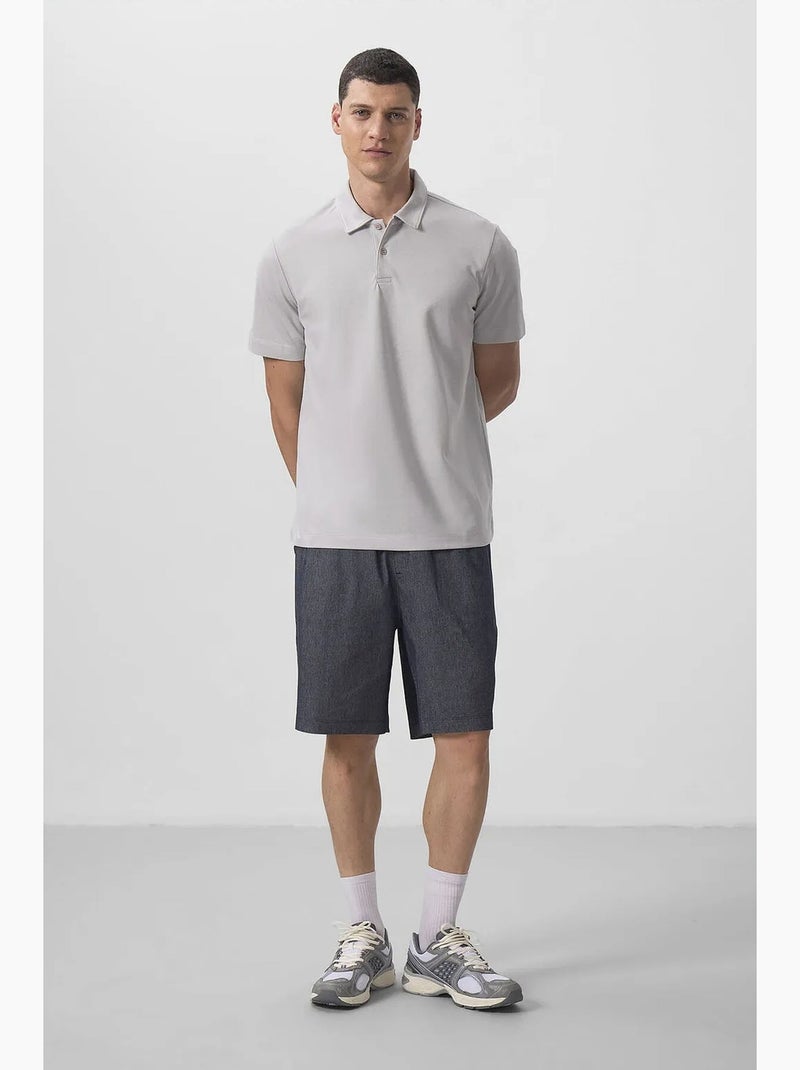 Poloshirt katoen stretch tommy Lichtgrijs - Kiabi