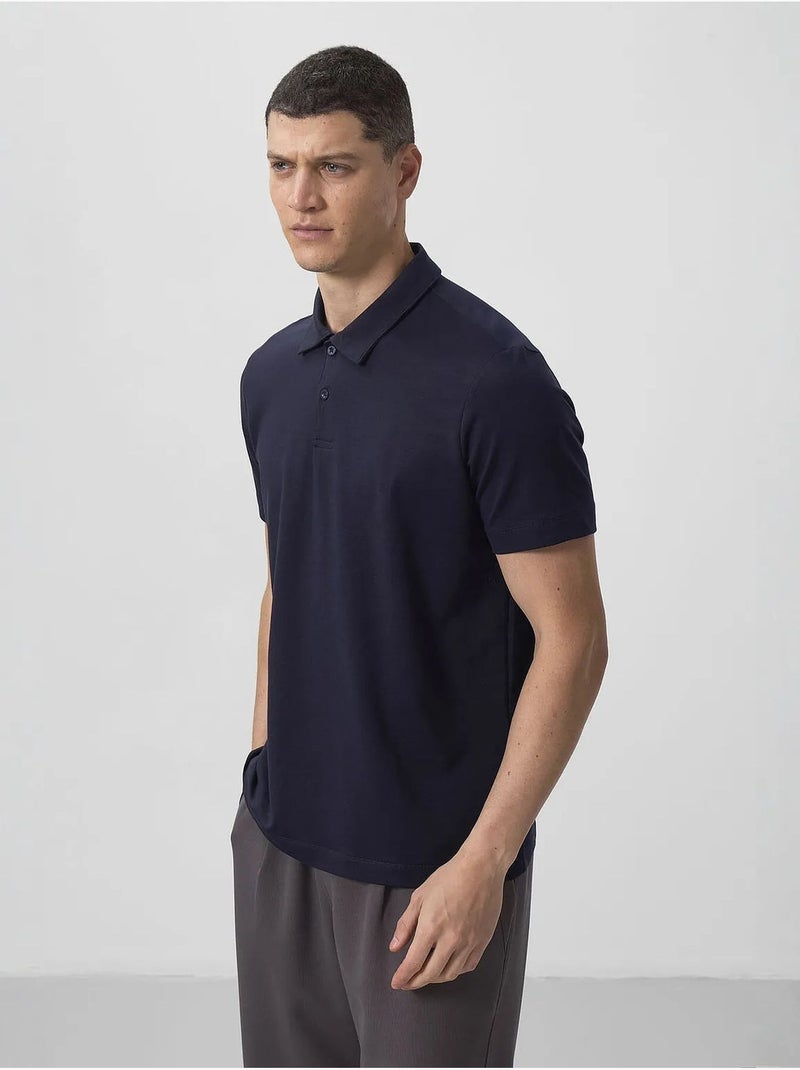 Poloshirt katoen stretch tommy Marineblauw - Kiabi