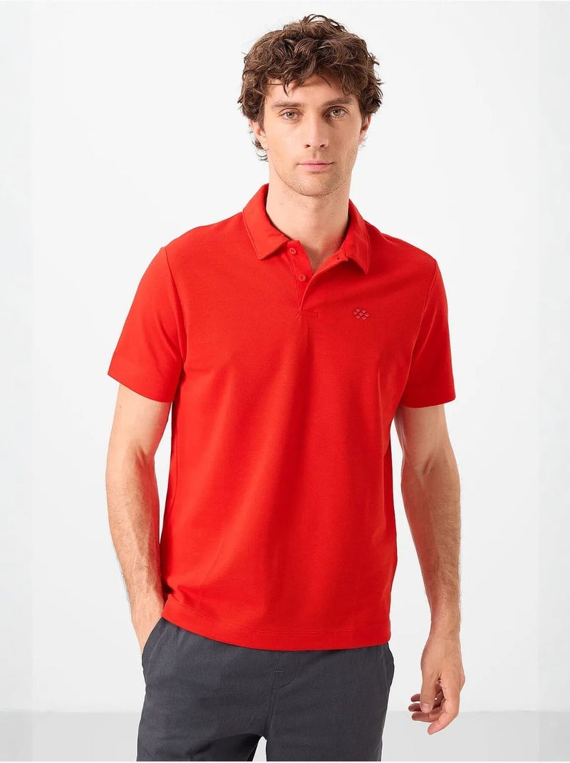 Poloshirt katoen stretch tommy Rood - Kiabi