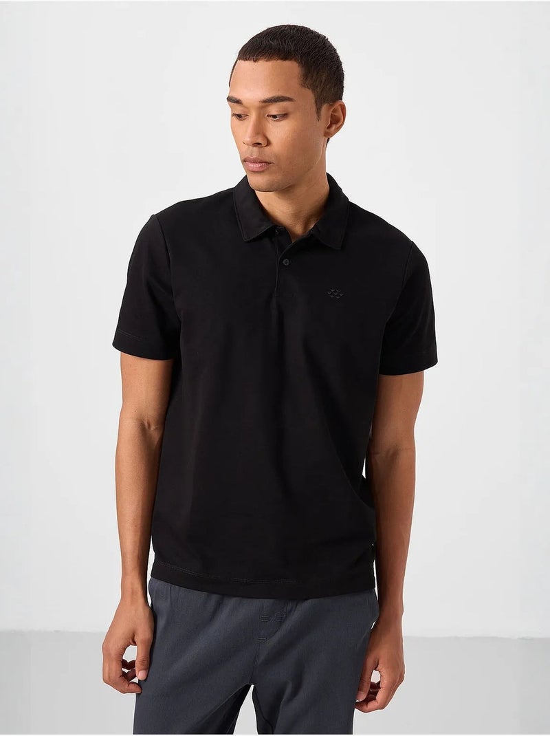 Poloshirt katoen stretch tommy Zwart - Kiabi