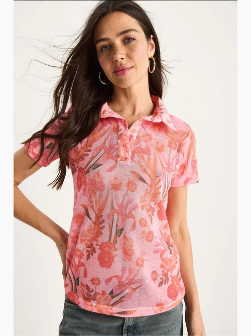 Poloshirt met bloemen korte mouw lucci - Kiabi