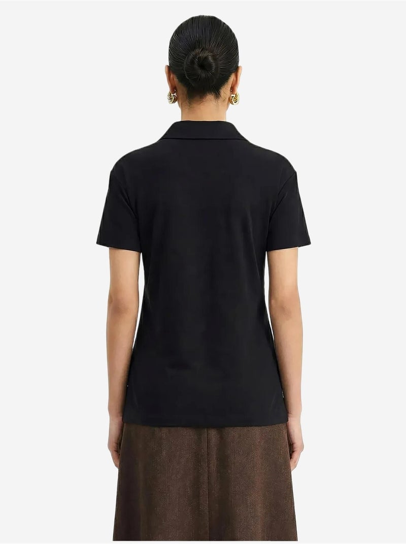 Poloshirt met geborduurde tekstprint lucci Zwart - Kiabi