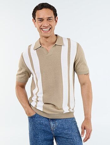 Poloshirt met korte mouwen en kraag zonder knopen