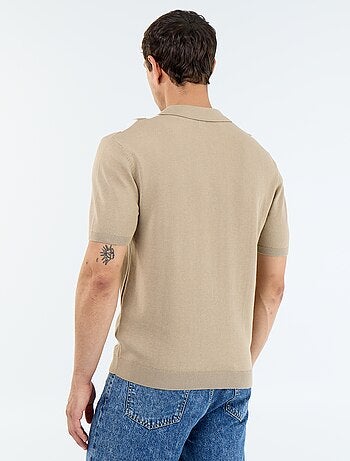 Poloshirt met korte mouwen en kraag zonder knopen