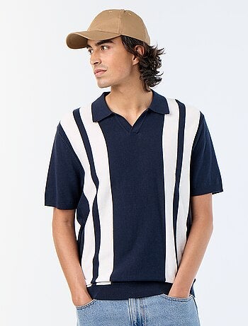 Poloshirt met korte mouwen en kraag zonder knopen