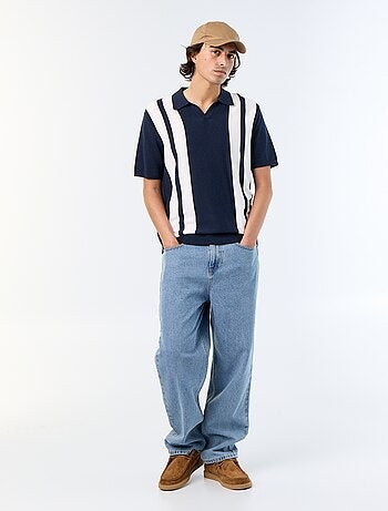 Poloshirt met korte mouwen en kraag zonder knopen