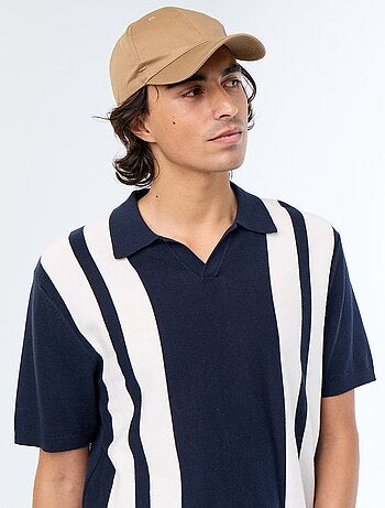 Poloshirt met korte mouwen en kraag zonder knopen