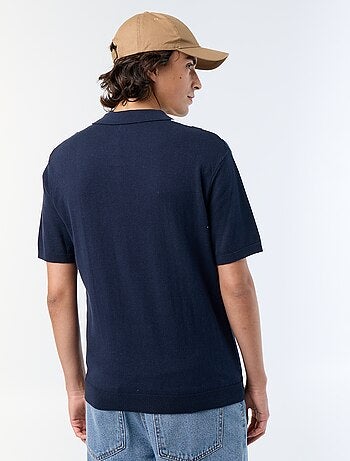 Poloshirt met korte mouwen en kraag zonder knopen