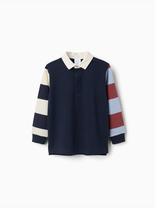 Poloshirt met lange mouwen van katoen met strepen - Kiabi Poloshirt met lange mouwen van katoen met strepen - Kiabi