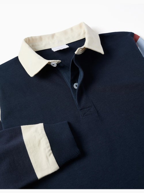 Poloshirt met lange mouwen van katoen met strepen - Kiabi Poloshirt met lange mouwen van katoen met strepen - Kiabi
