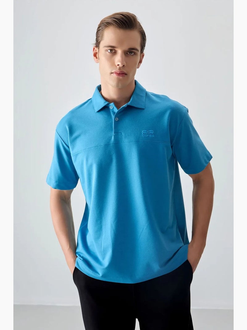 Poloshirt ruimvallend tommy Electrisch blauw - Kiabi
