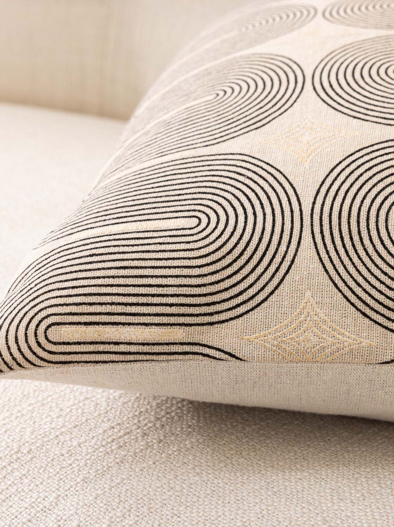 Polycotton kussenhoes met metallic print Zwart - Kiabi