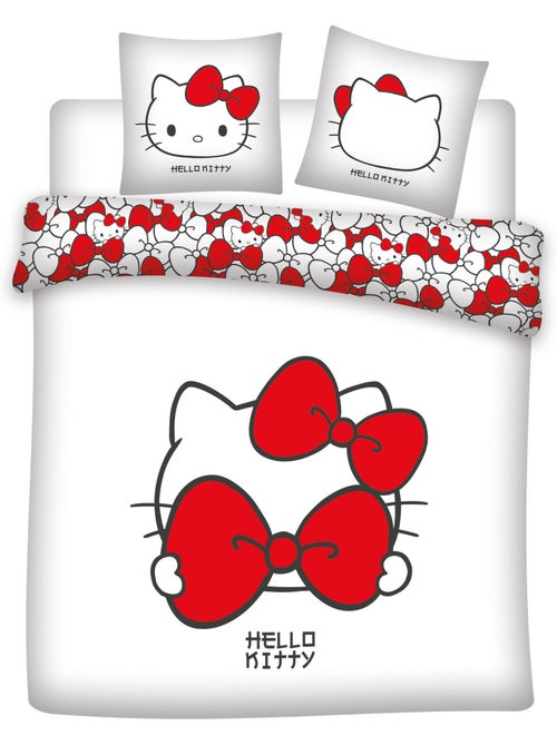 Polykatoen Dekbedovertrek Hello Kitty Officiele Sanrio Licentie 220x240cm + 2 Kussenslopen 65x65cm - Kiabi
