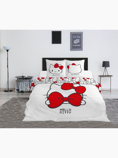 Polykatoen Dekbedovertrek Hello Kitty Officiele Sanrio Licentie 220x240cm + 2 Kussenslopen 65x65cm - Kiabi