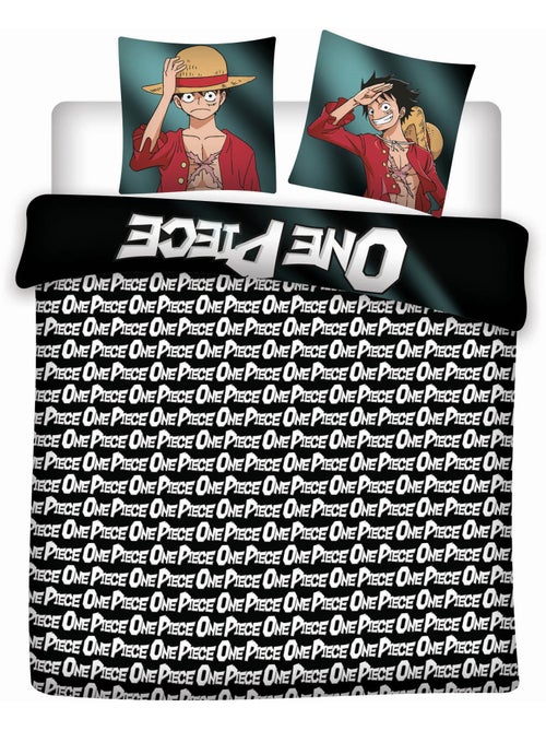 Polykatoen Dekbedovertrek One Piece Officiele Licentie 220x240cm + 2 Kussenslopen 65x65cm - Kiabi Polykatoen Dekbedovertrek One Piece Officiele Licentie 220x240cm + 2 Kussenslopen 65x65cm - Kiabi