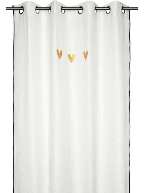 Polylin-lichtdoorlatend gordijn met hartjesmotief - Kiabi Polylin-lichtdoorlatend gordijn met hartjesmotief - Kiabi