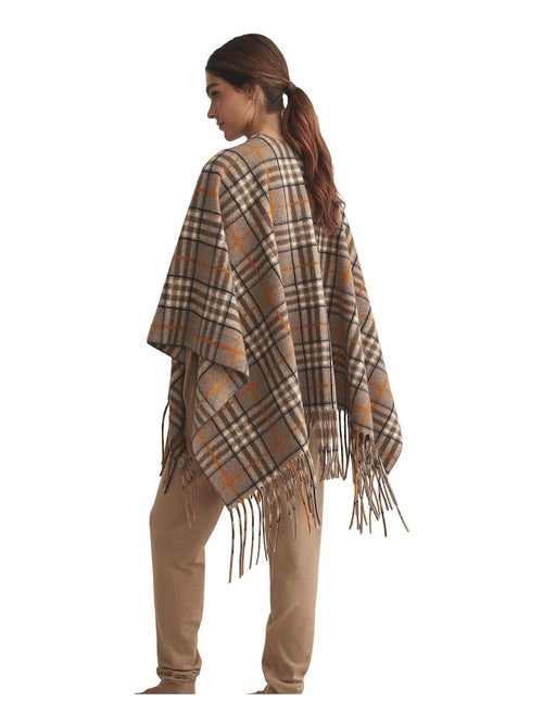 Poncho camel cuadros complementos - Kiabi Poncho camel cuadros complementos - Kiabi
