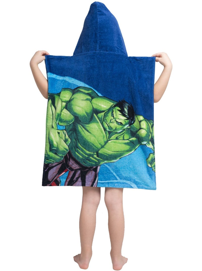 Poncho de Bain à Capuche Avengers 50x115 cm - Serviette Coton Bleu - Kiabi