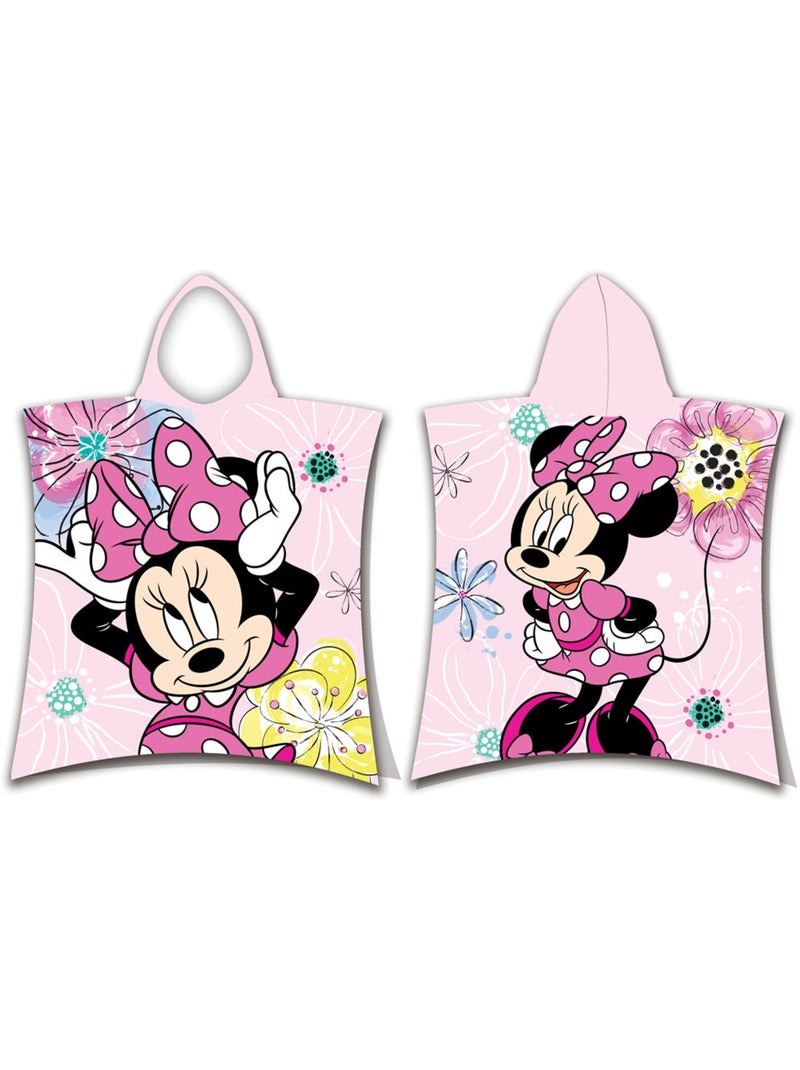 Poncho de Bain à Capuche Minnie 50x115 cm - Serviette en coton Rose - Kiabi