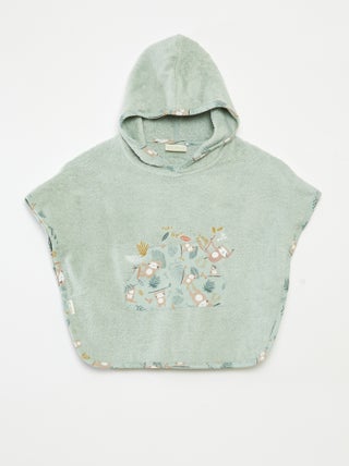 Poncho de bain avec broderies et poche kangourou