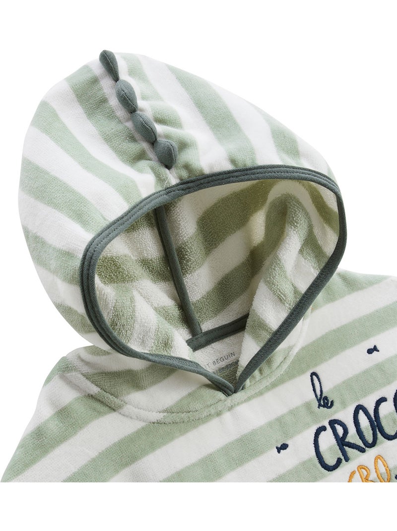 Poncho de bain bébé Crocro rigolo Kaki - Kiabi