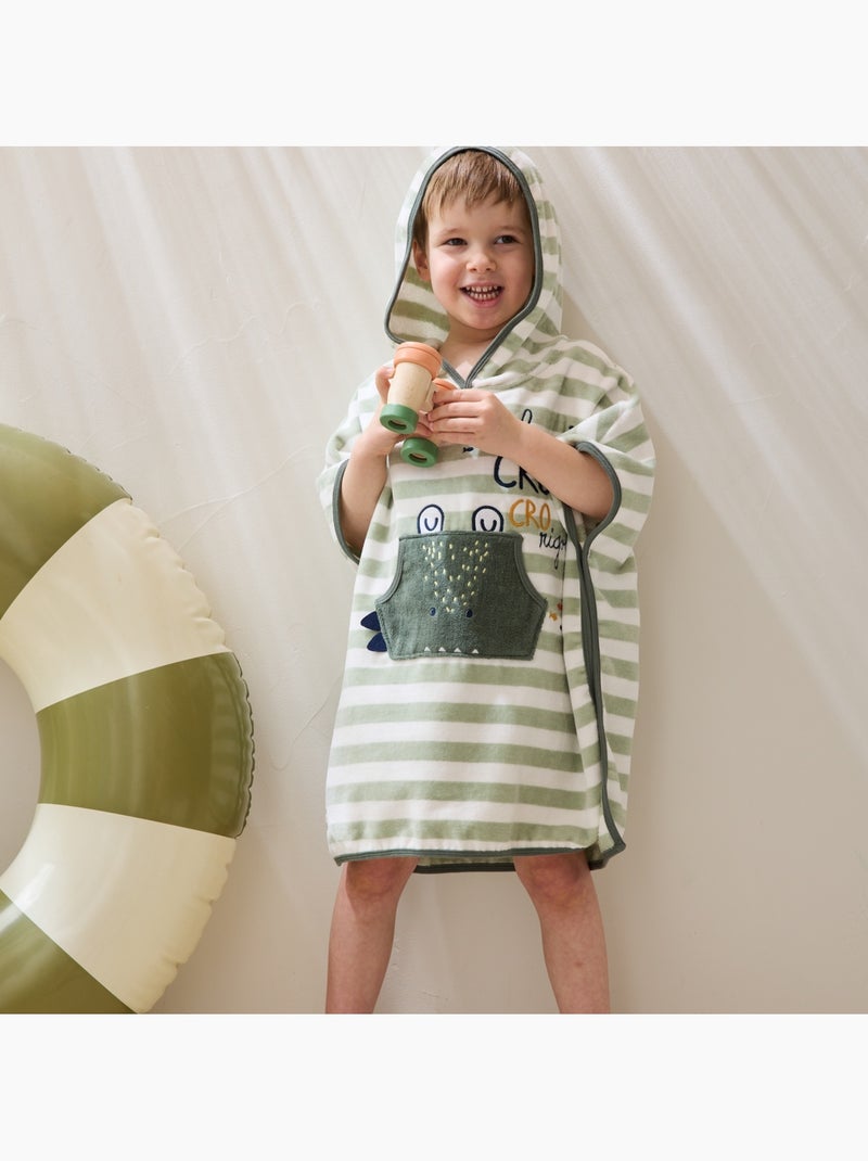 Poncho de bain bébé Crocro rigolo Kaki - Kiabi
