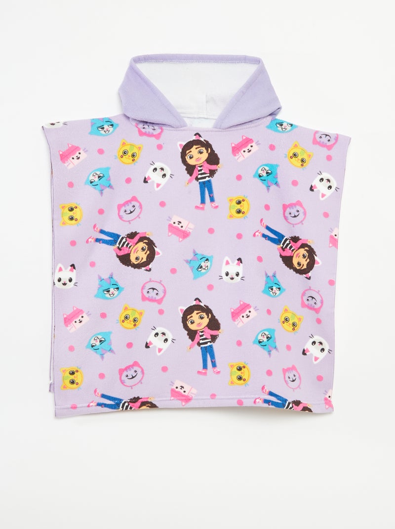 Poncho de bain 'Gabby et la maison magique' en éponge Violet - Kiabi