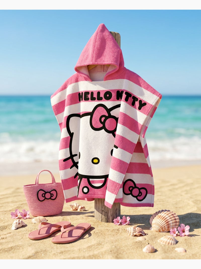 Poncho de Plage Hello Kitty 60x120cm   – 100% Polyester Beige/Rose - Kiabi