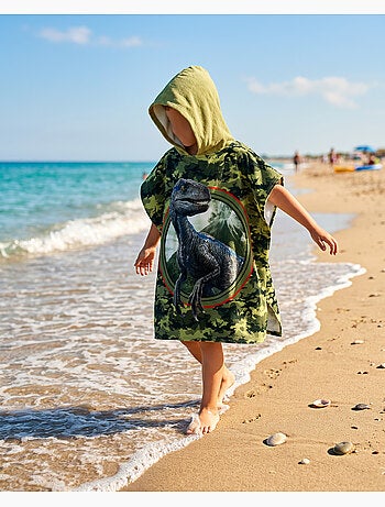 Poncho de Plage Jurassic World 60x120cm – Capuche – 100% Coton – Licence Officielle