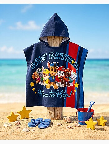 Poncho de Plage PAW Patrol 50x110cm – Capuche – 100% Polyester