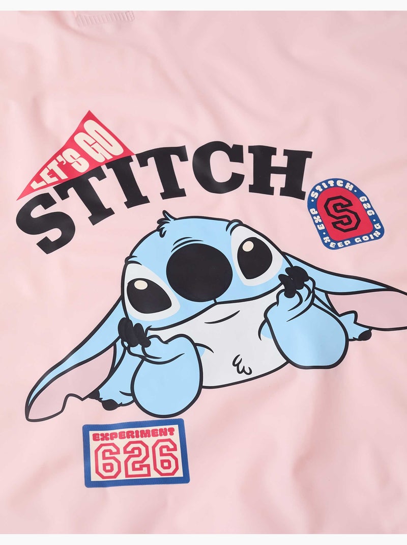 Poncho de pluie à capuche avec imprimé Stitch Rose - Kiabi