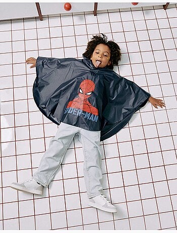 Poncho de pluie à capuche avec imprimés Spider-Man