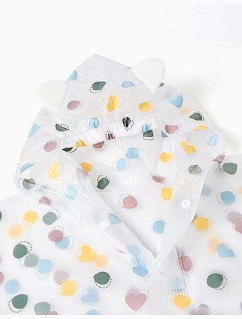 Poncho de pluie à capuche avec motif à pois