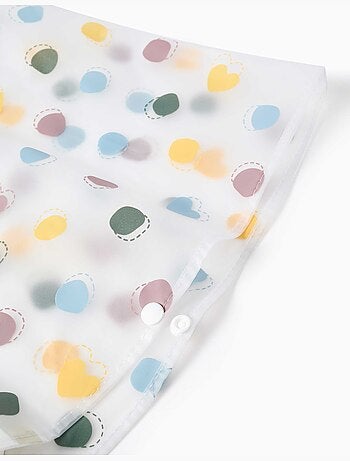 Poncho de pluie à capuche avec motif à pois